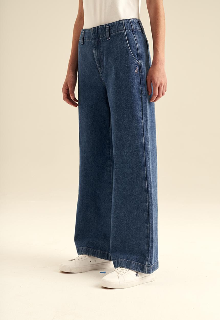 POLO - Women wide leg jean - mid wash