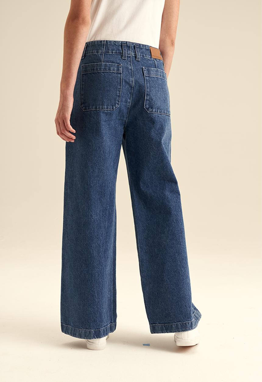 POLO - Women wide leg jean - mid wash