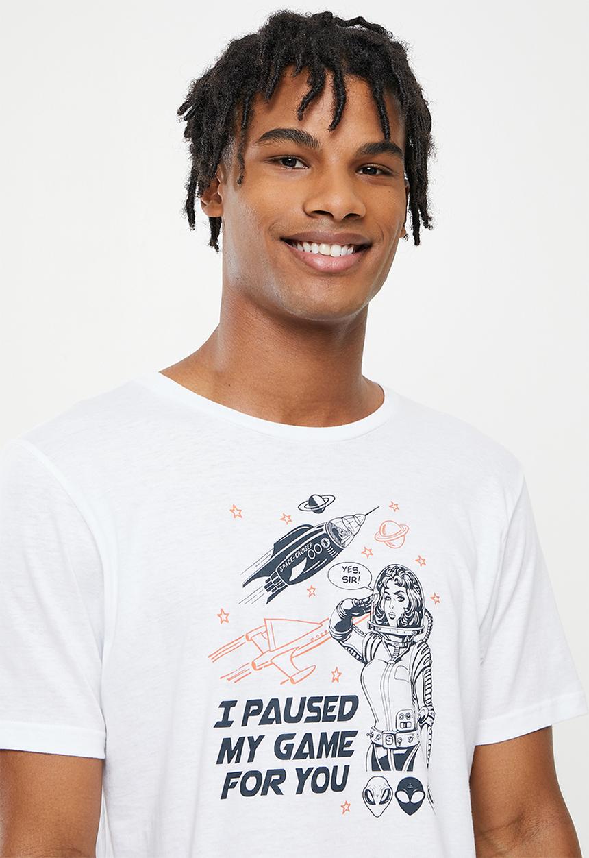 Brave Soul - Game short sleeve sleep set - white & navy