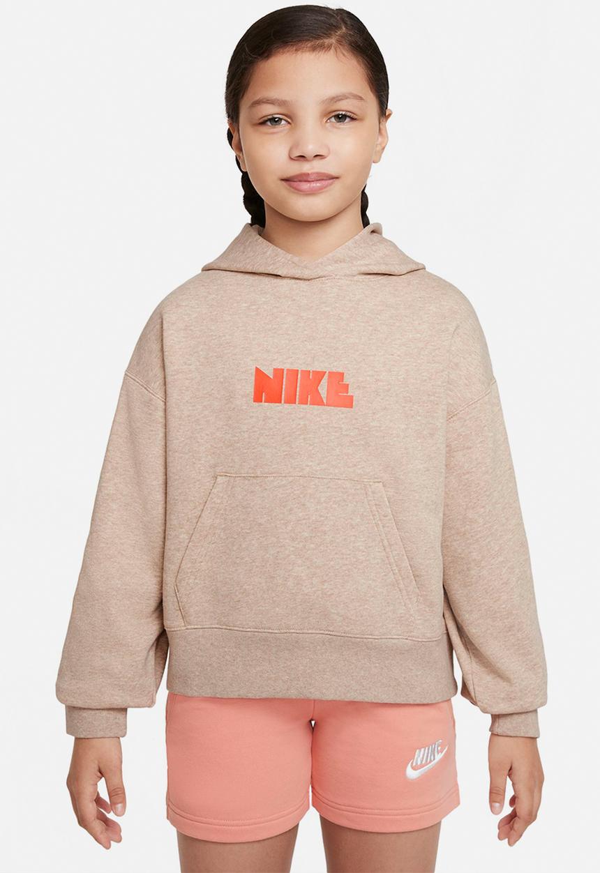 Nike - U nsw circa 50 flc po hoodie - hemp/htr/rush orange