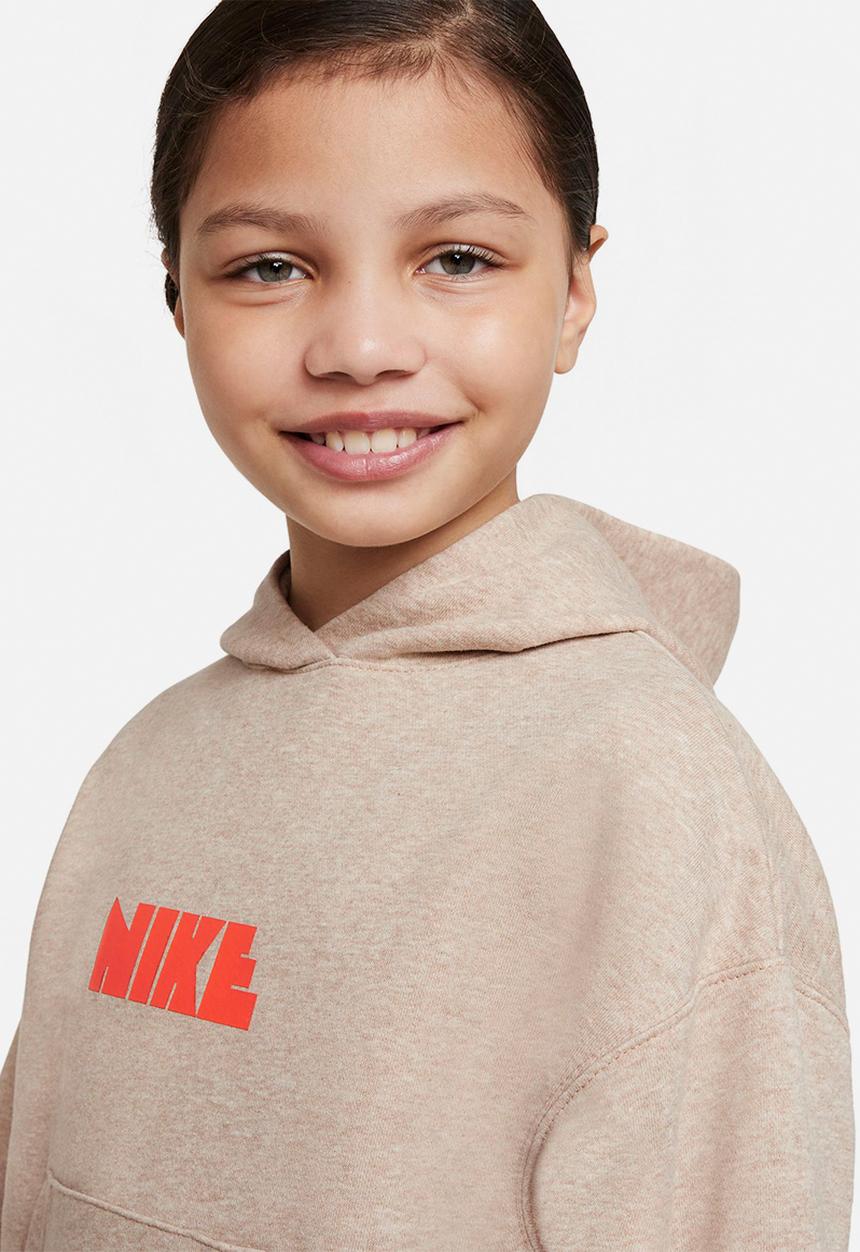 Nike - U nsw circa 50 flc po hoodie - hemp/htr/rush orange