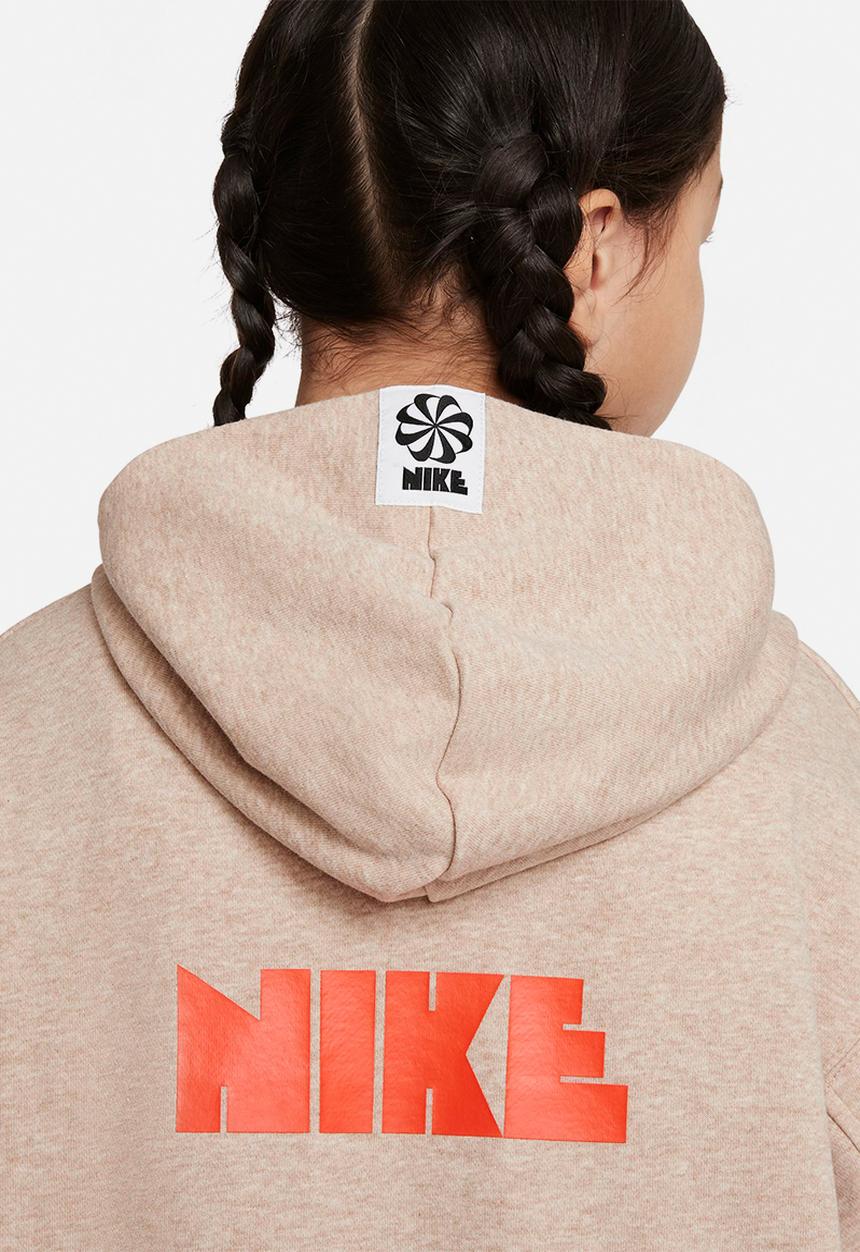 Nike - U nsw circa 50 flc po hoodie - hemp/htr/rush orange