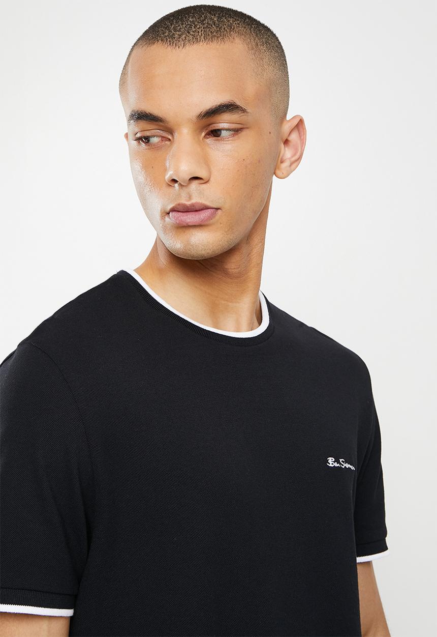 Ben Sherman - Pique crew - black