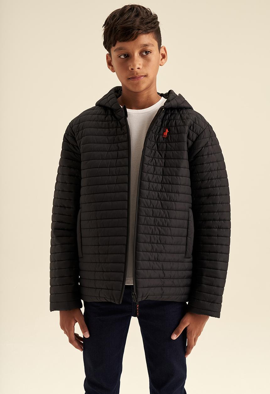POLO - Boys hooded puffer jacket - black