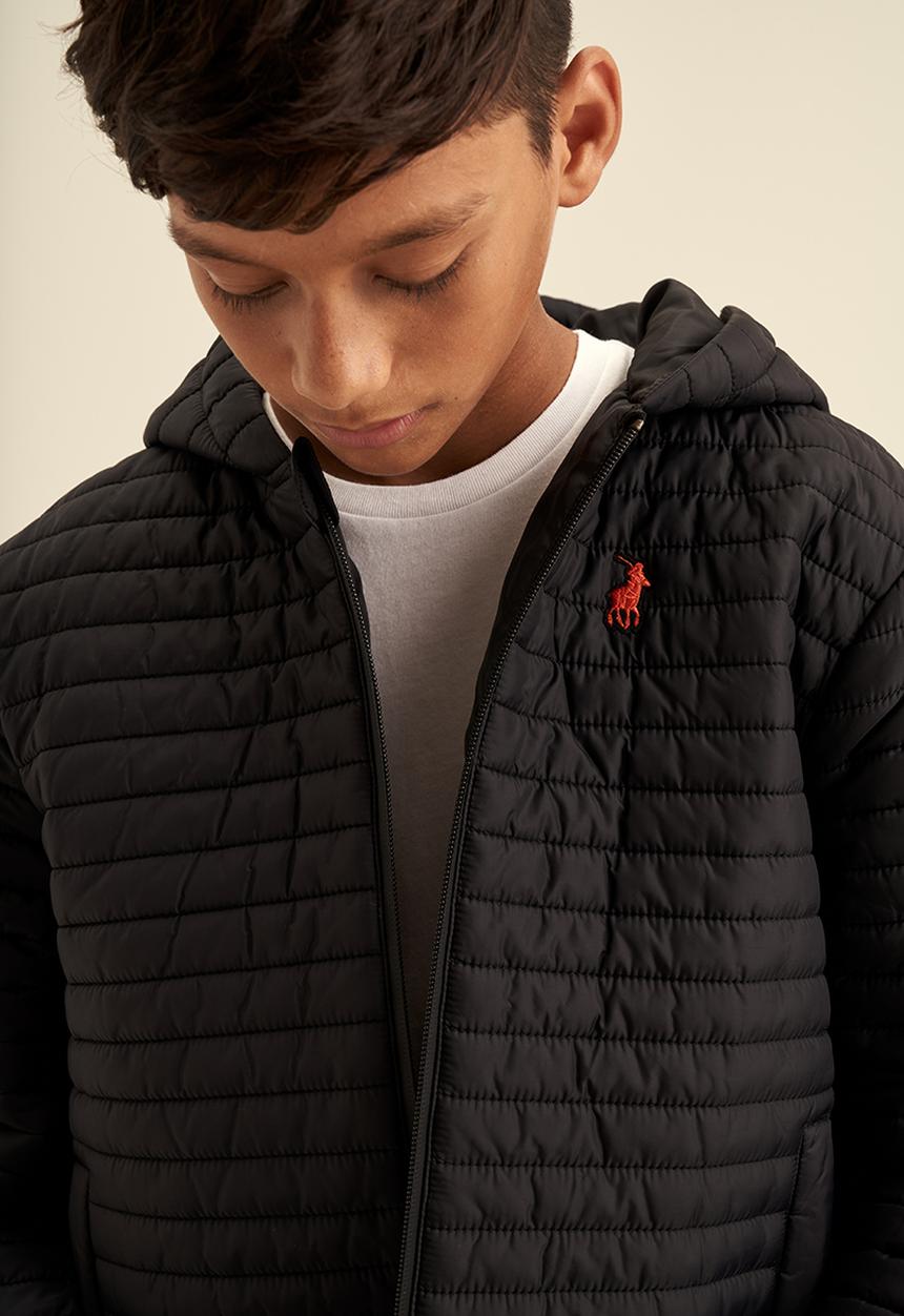 POLO - Boys hooded puffer jacket - black