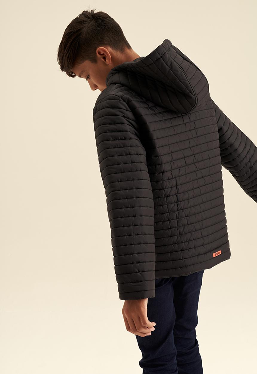 POLO - Boys hooded puffer jacket - black