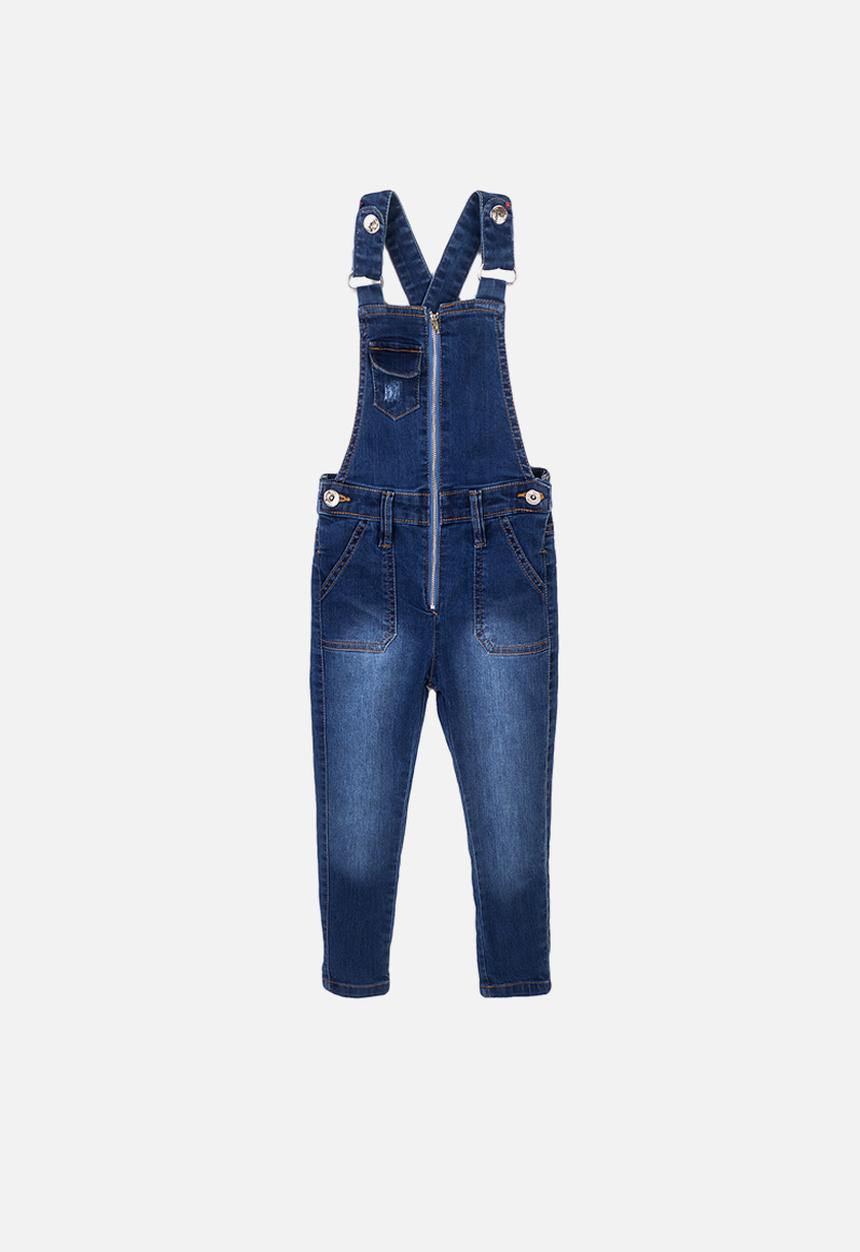 MINOTI - Washed denim dungaree - blue 
