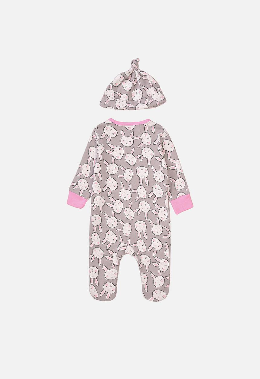 MINOTI - 2 Piece sleepsuit & hat set - grey 