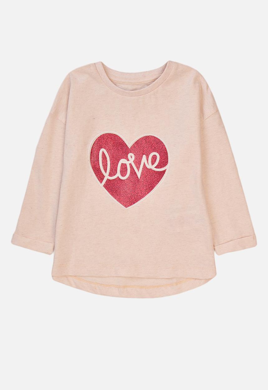 MINOTI - Love oversized drop shoulder top - pink 
