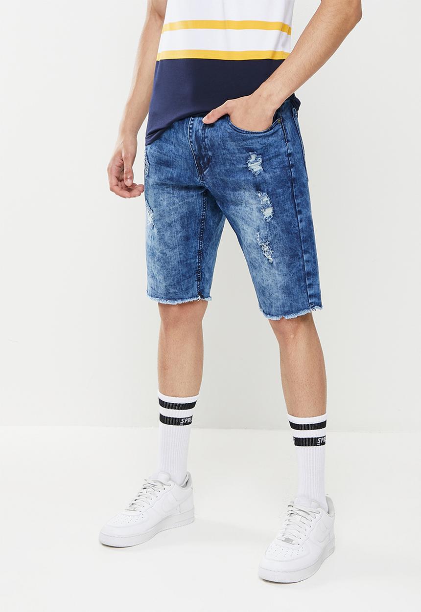 SOVIET - M loyal denim short - blue marble