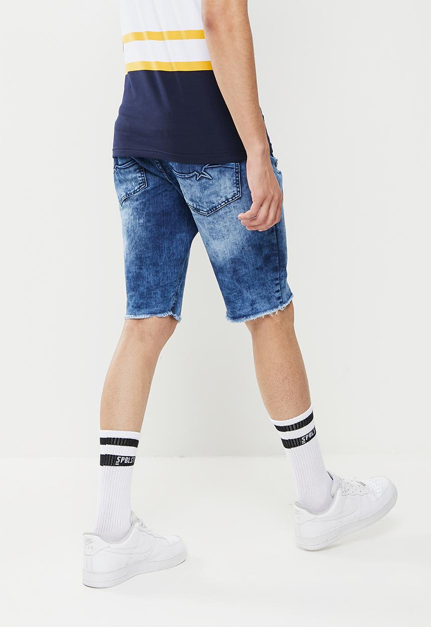 SOVIET - M loyal denim short - blue marble