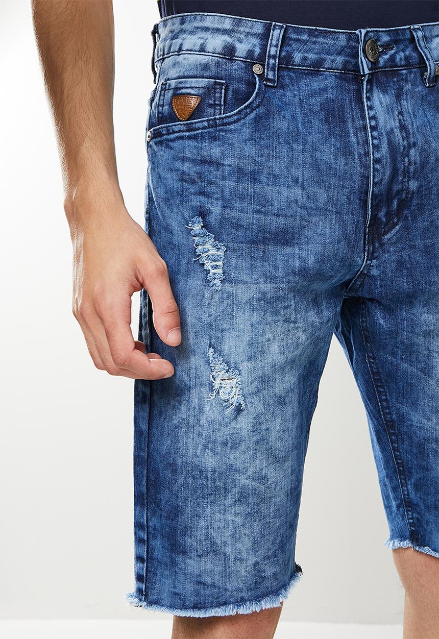 SOVIET - M loyal denim short - blue marble