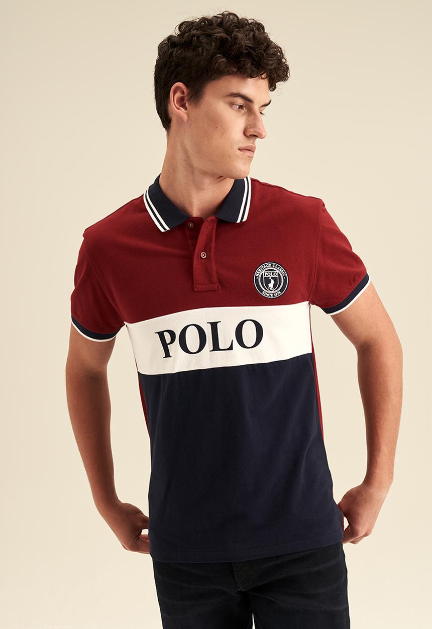 POLO - Mens colourblock short sleeve golfer - multi