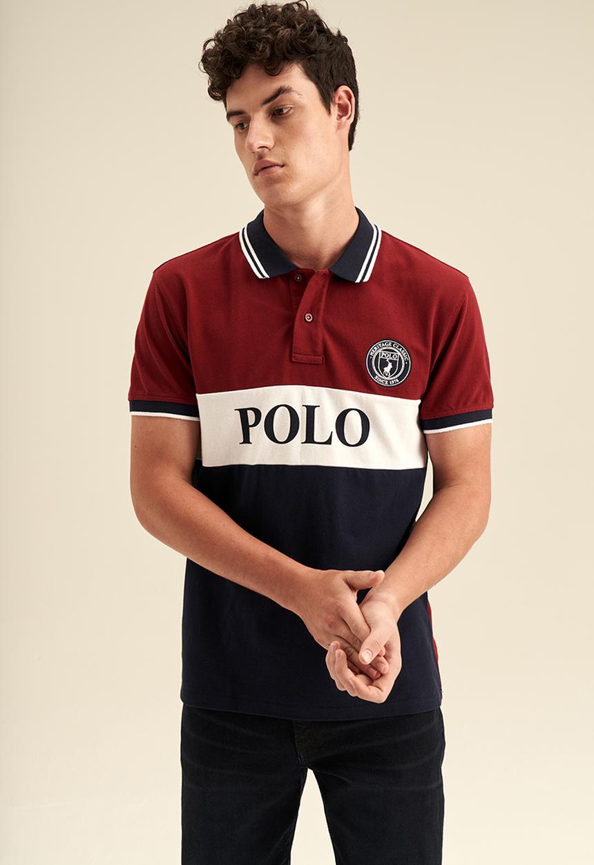 POLO - Mens colourblock short sleeve golfer - multi