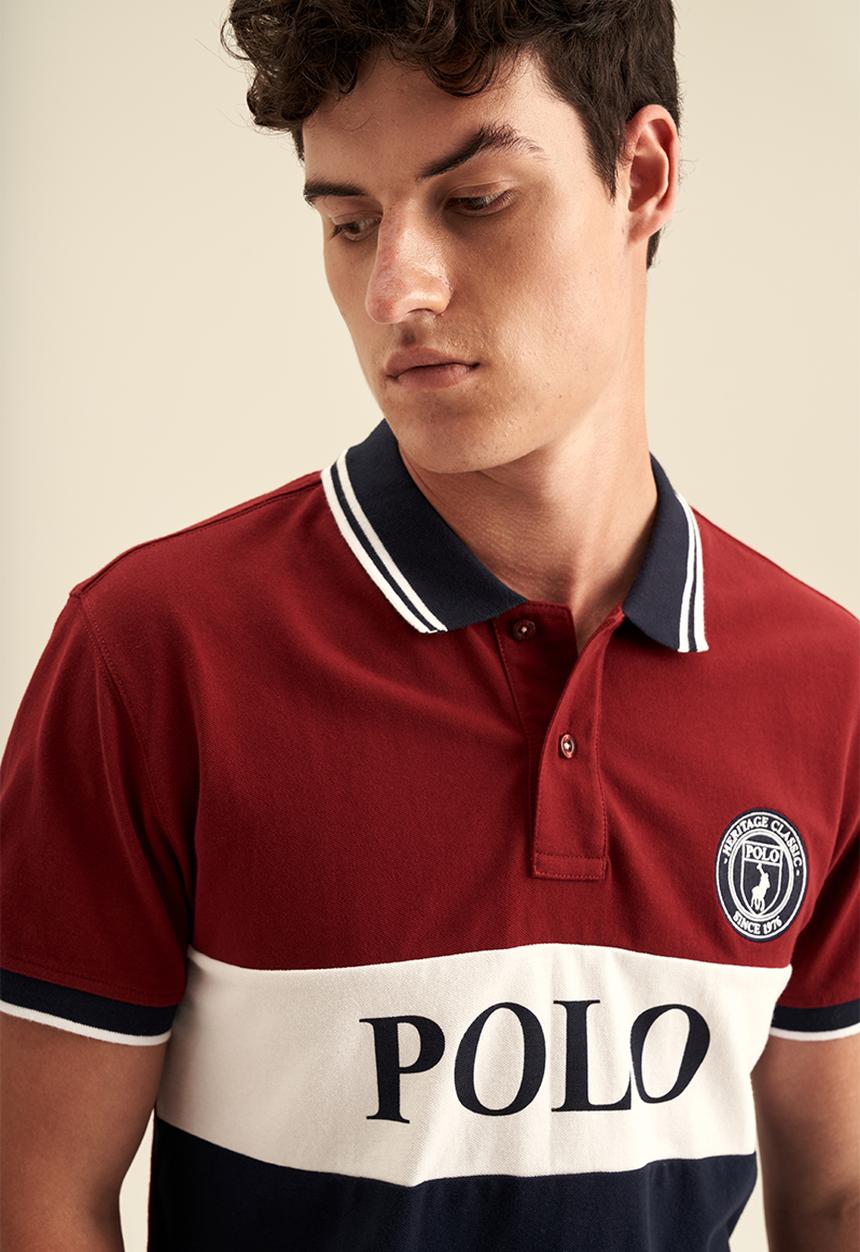POLO - Mens colourblock short sleeve golfer - multi