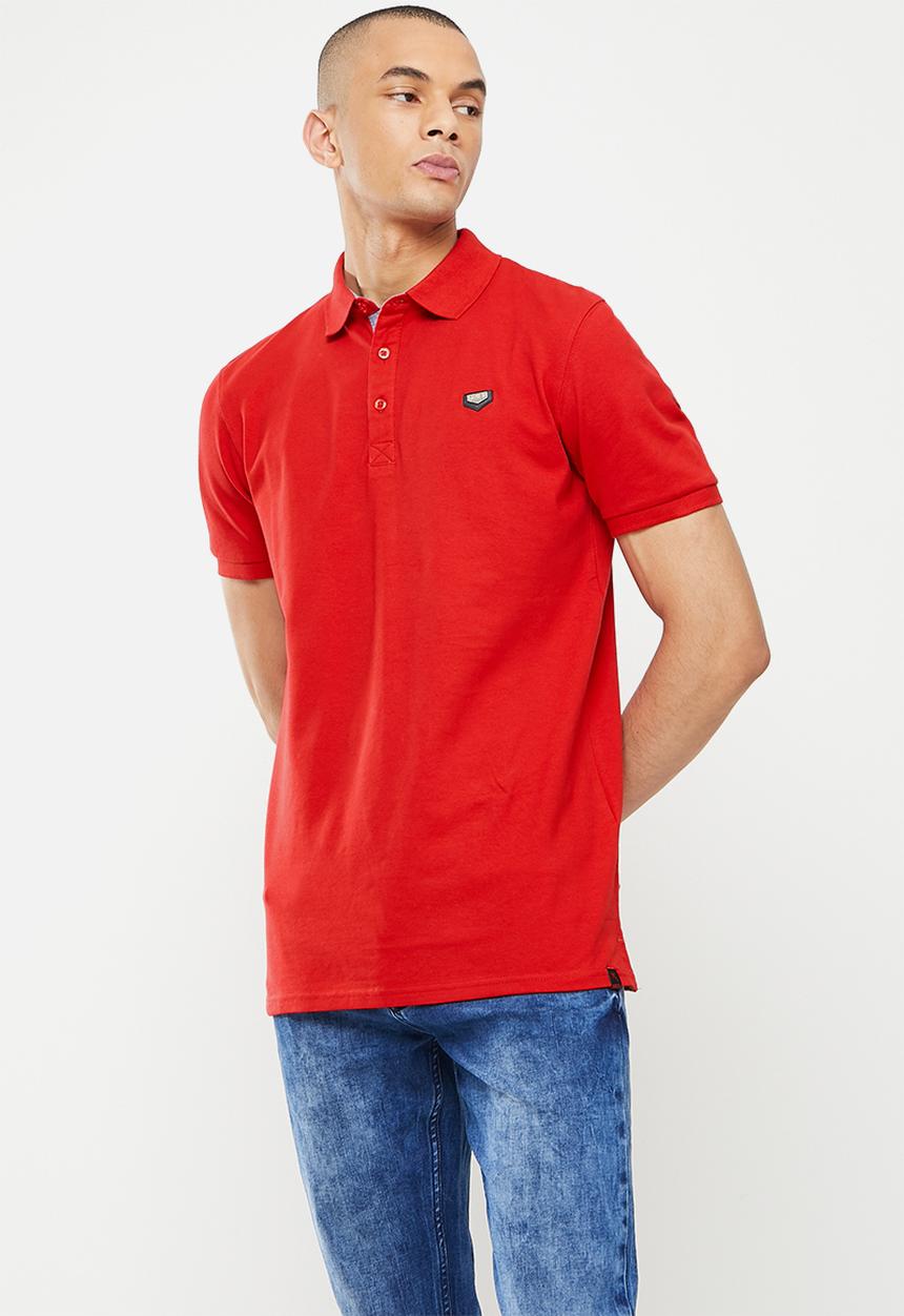 SOVIET - M strangway short sleeve pique golfer - red