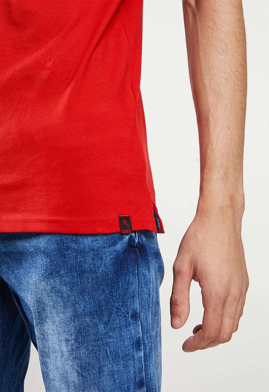 SOVIET - M strangway short sleeve pique golfer - red