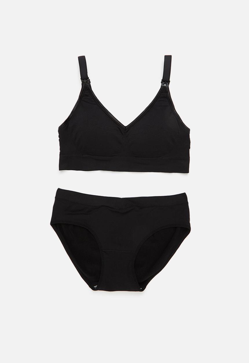 Maternity Mommy - Maternity Jenna bra and panty set - black