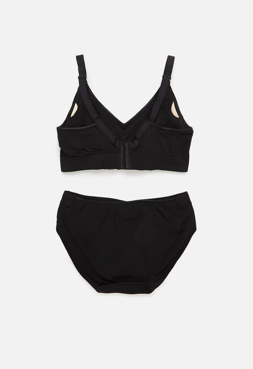 Maternity Mommy - Maternity Jenna bra and panty set - black