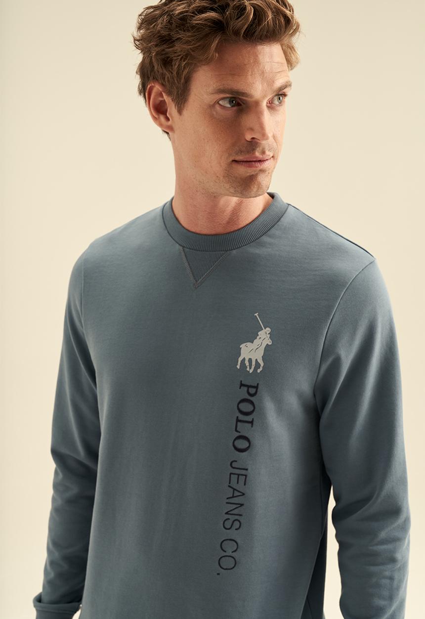 POLO - Men pjc emb logo sweat - blue