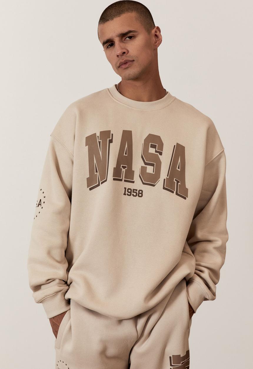 Factorie - Oversized nasa top - lcn nas ivory & nasa curve