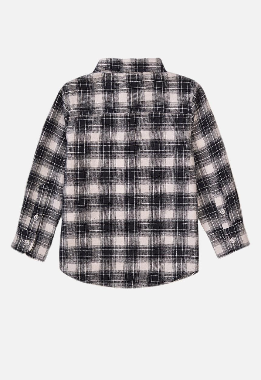 MINOTI - Checkered shirt - black & white 