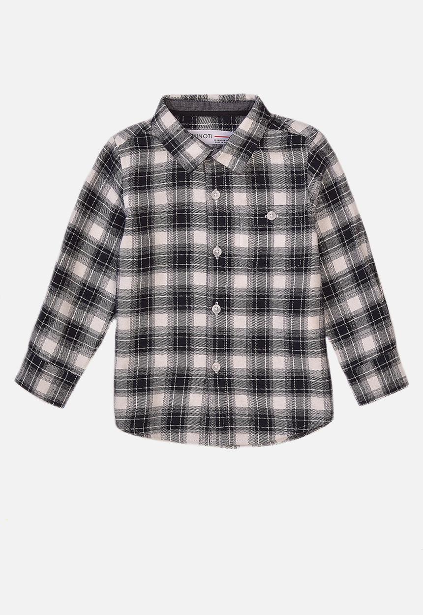 MINOTI - Checkered shirt - black & white 