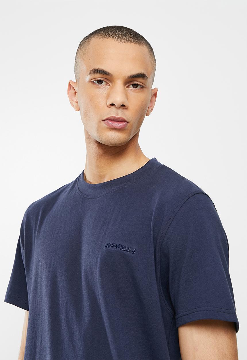 Jonathan D - Men's branded crew neck T-shirt - navy