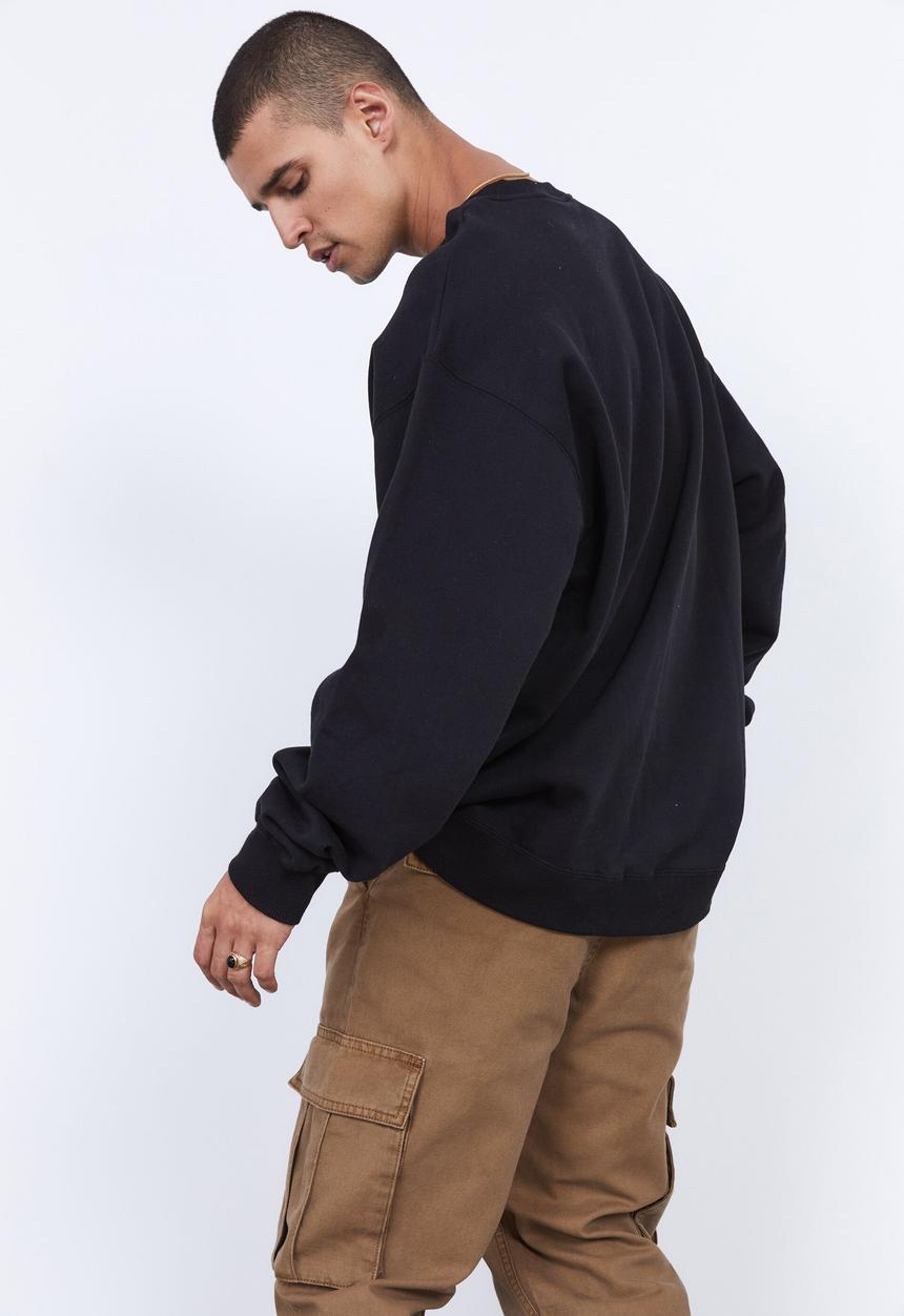 Factorie - Premium oversized graphic crew - black unified co