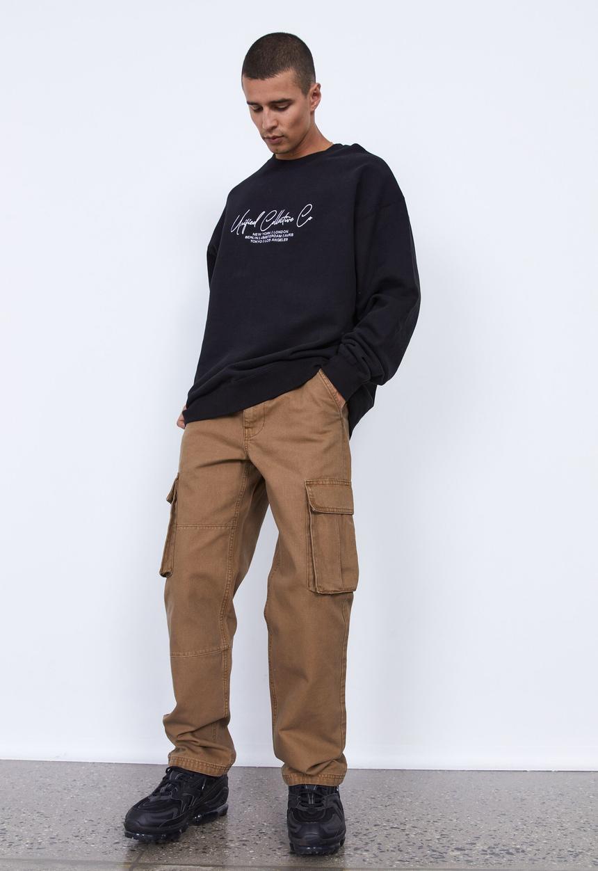 Factorie - Premium oversized graphic crew - black unified co