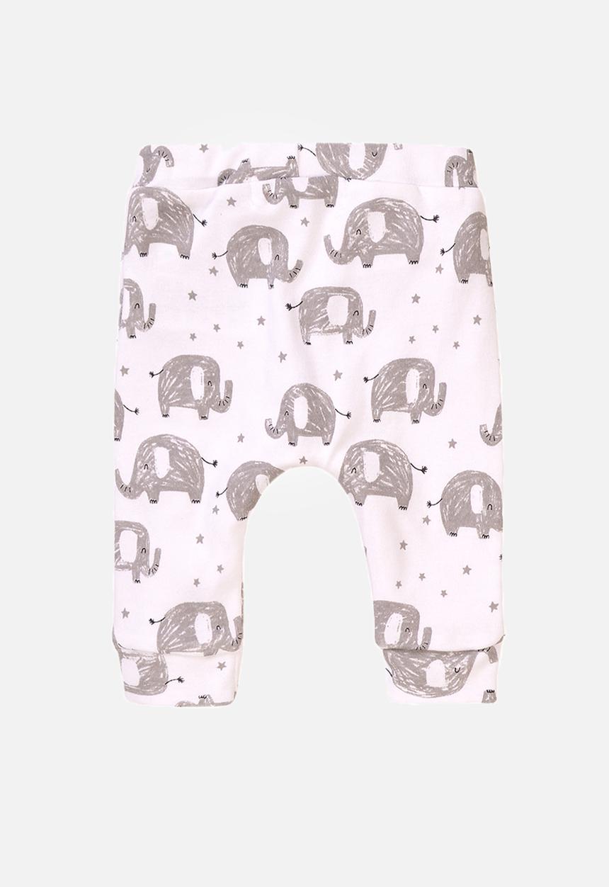 MINOTI - Baby cuff trousers - white & grey 