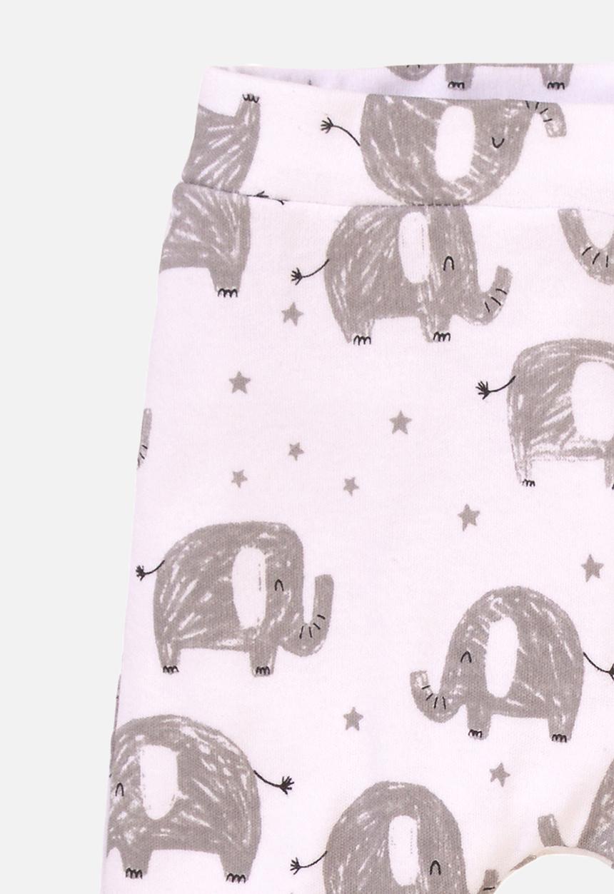 MINOTI - Baby cuff trousers - white & grey 