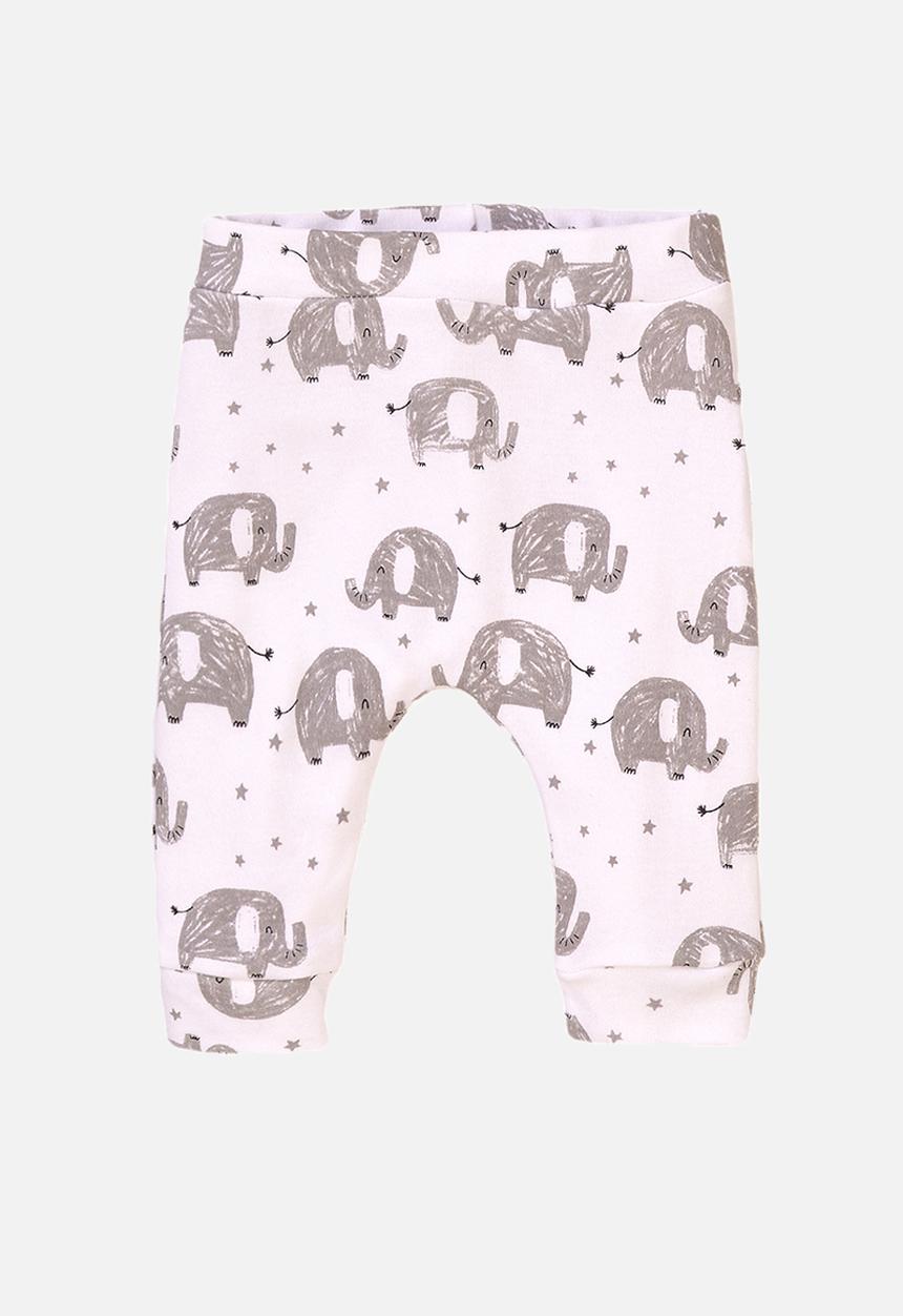 MINOTI - Baby cuff trousers - white & grey 