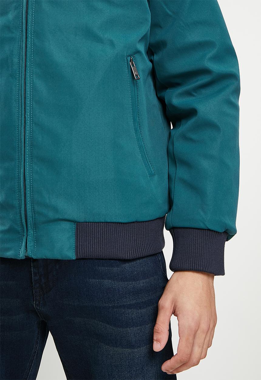 Jonathan D - Men's heavyweight zip through jacket - teal