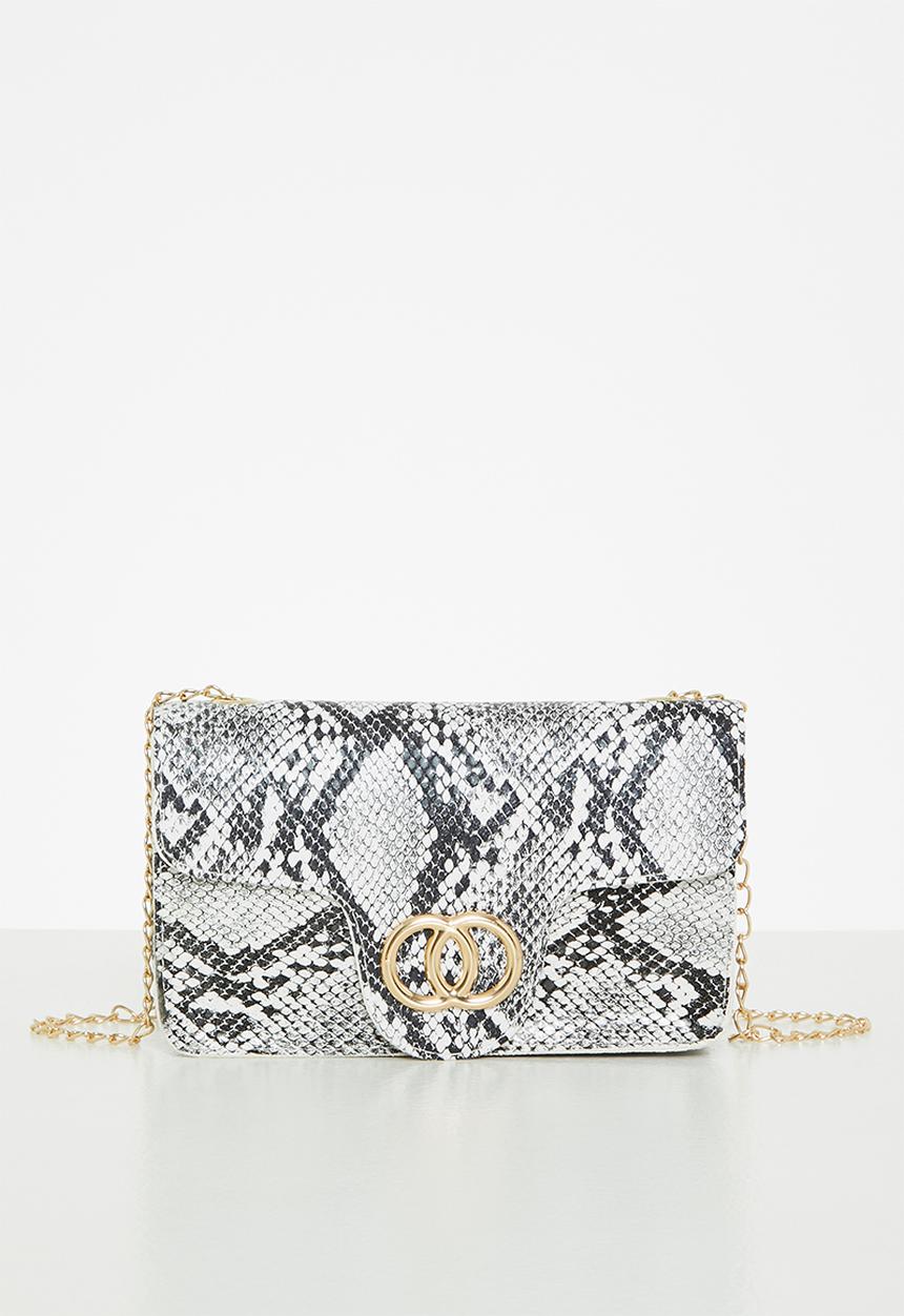 Superbalist - Snakeskin crossbody bag - grey & black