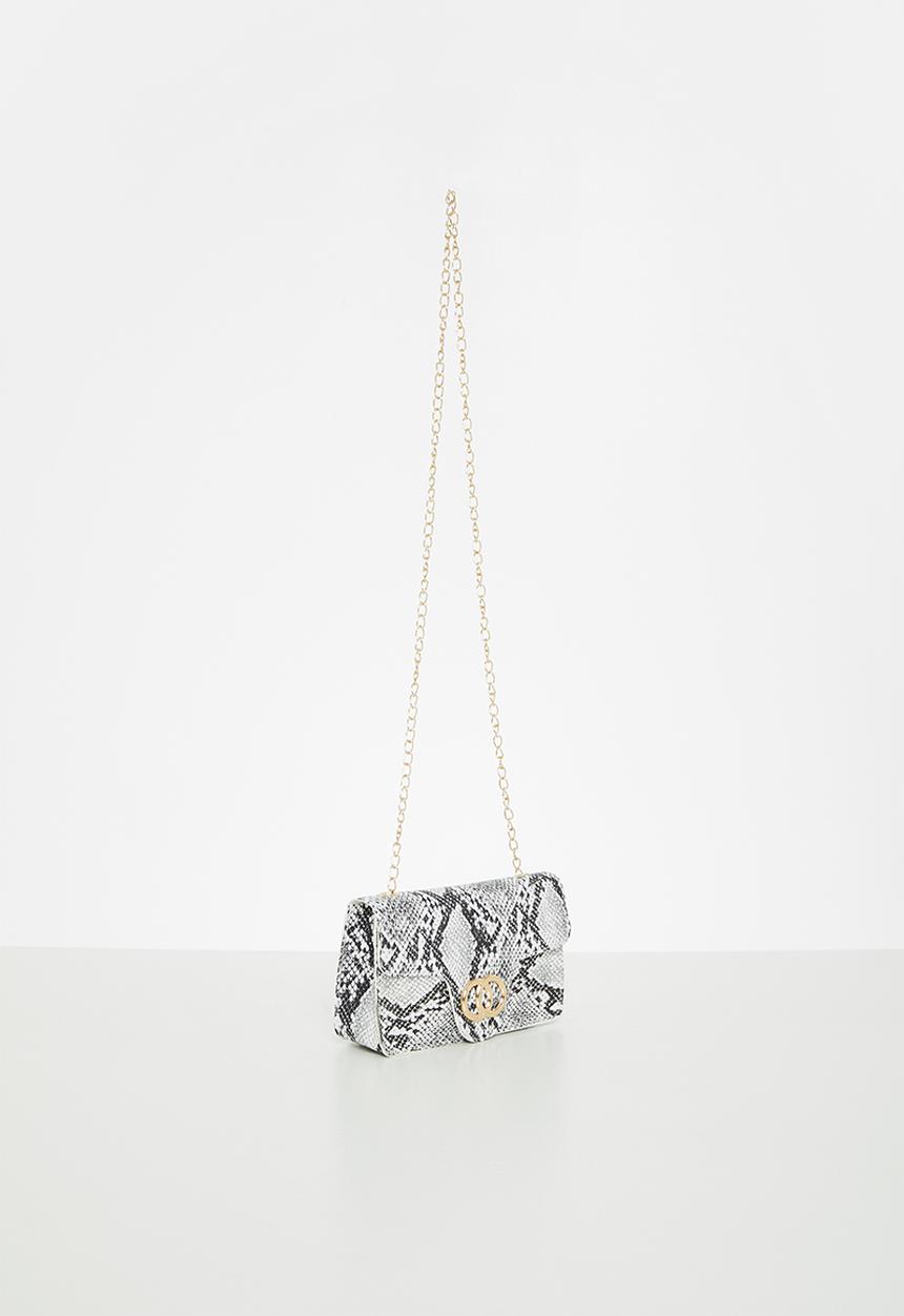Superbalist - Snakeskin crossbody bag - grey & black