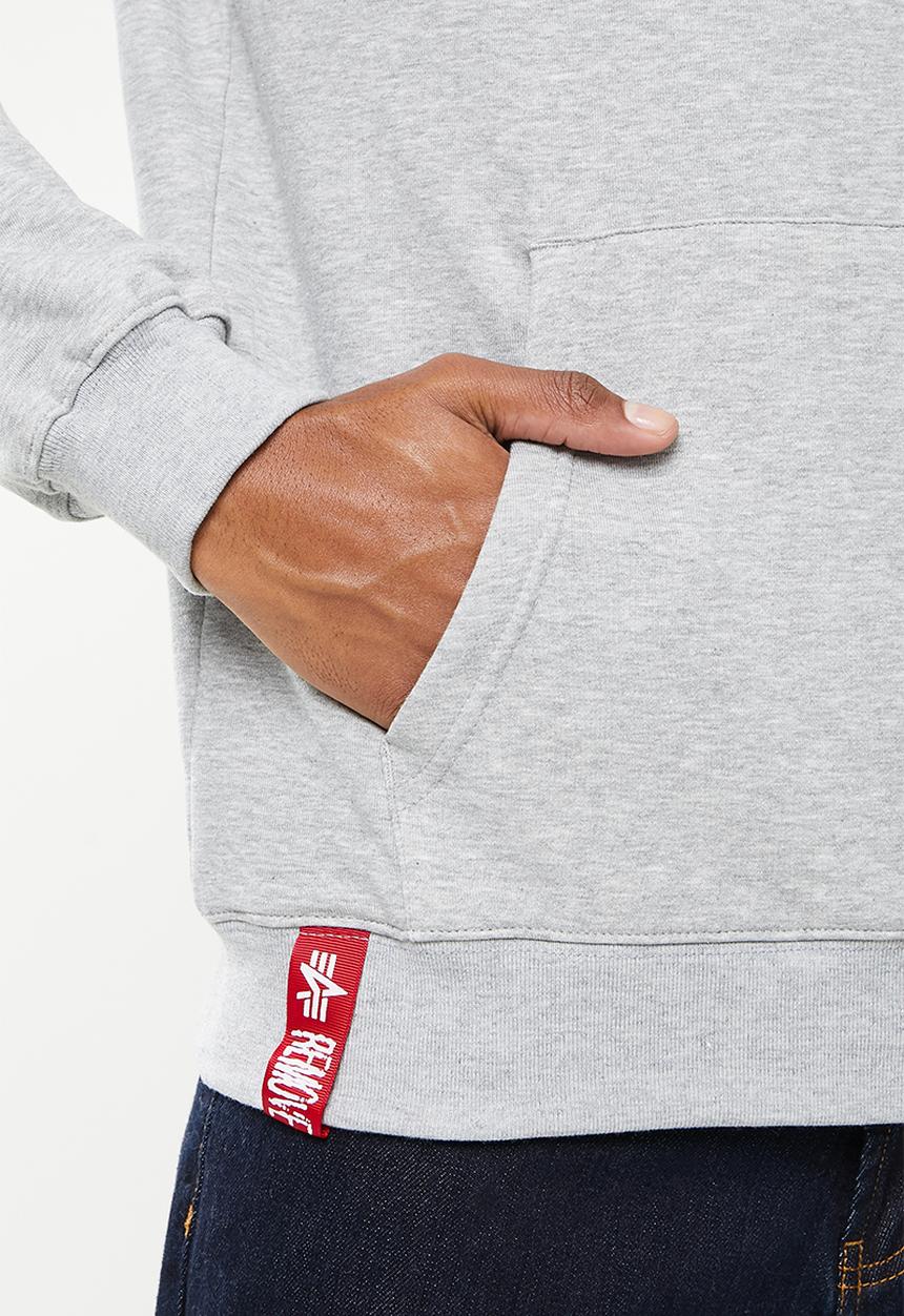 Alpha Industries - A.i block logo hoody - grey melange