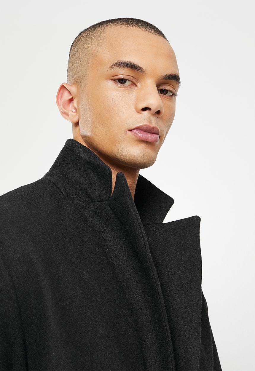 Jonathan D - Men's melton coat - charcoal