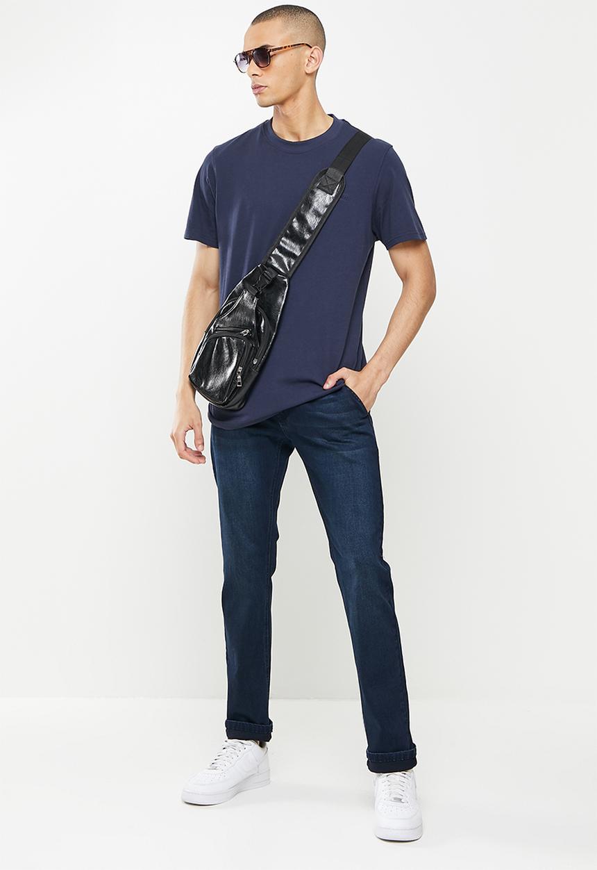 Jonathan D - Men's denim jeans with side entry pockets - blue/black