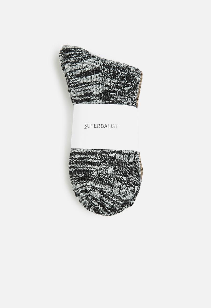 Superbalist - Cozy knit sock 2pk - grey & brown