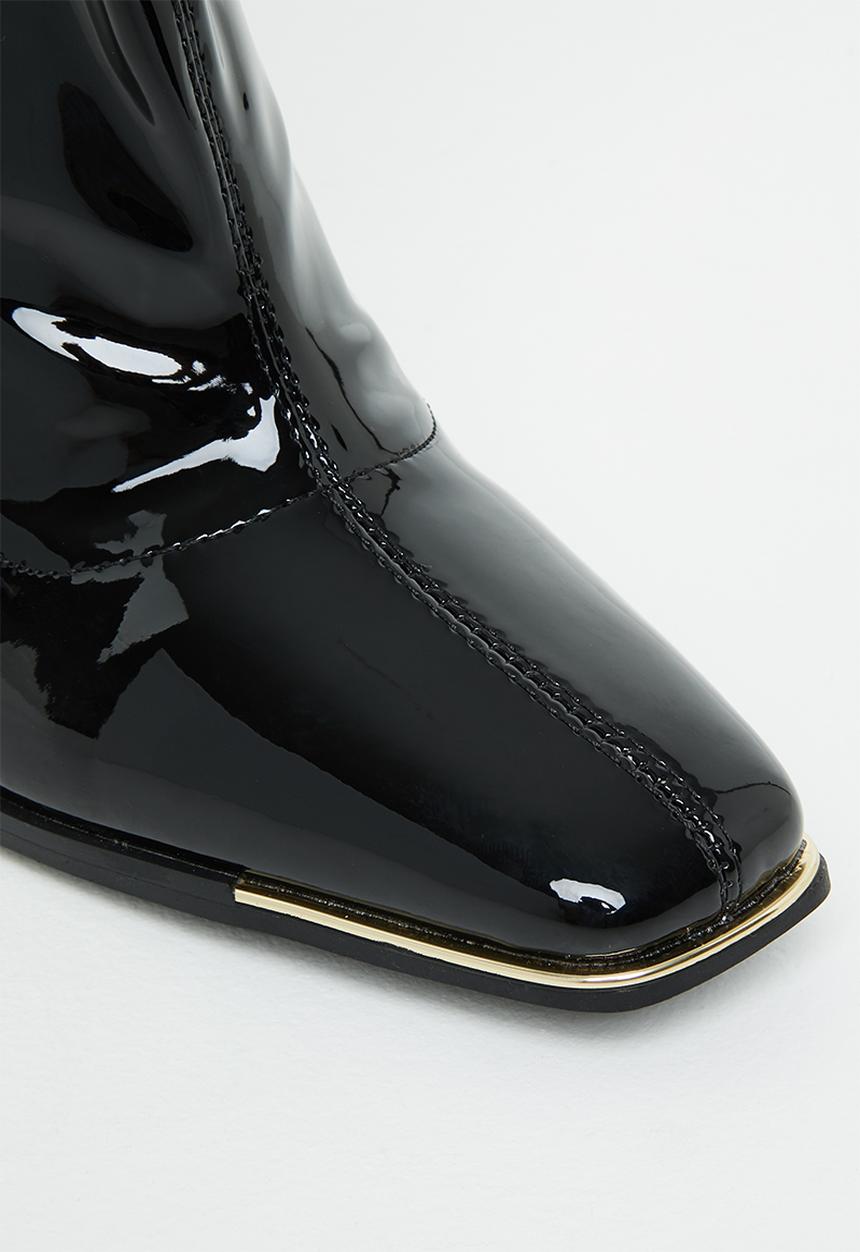 Public Desire - Lou lou sock boot - black patent