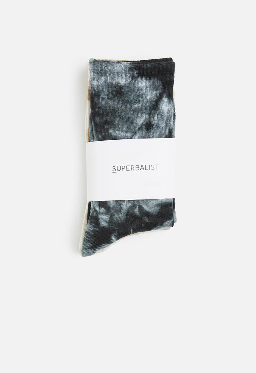 STYLE REPUBLIC - Tie dye socks 2 pack - grey & brown