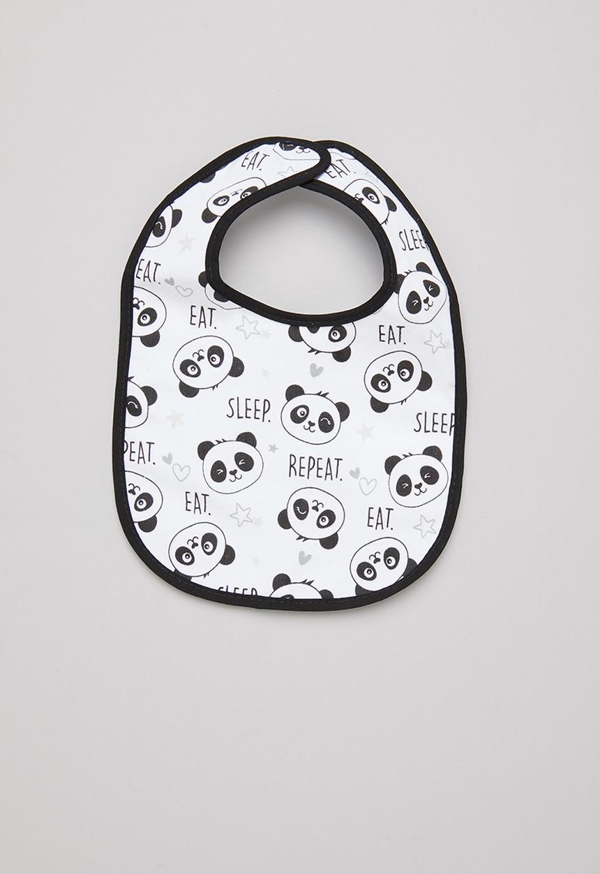 Character Group - Panda 2-pack jersey bibs - white & grey