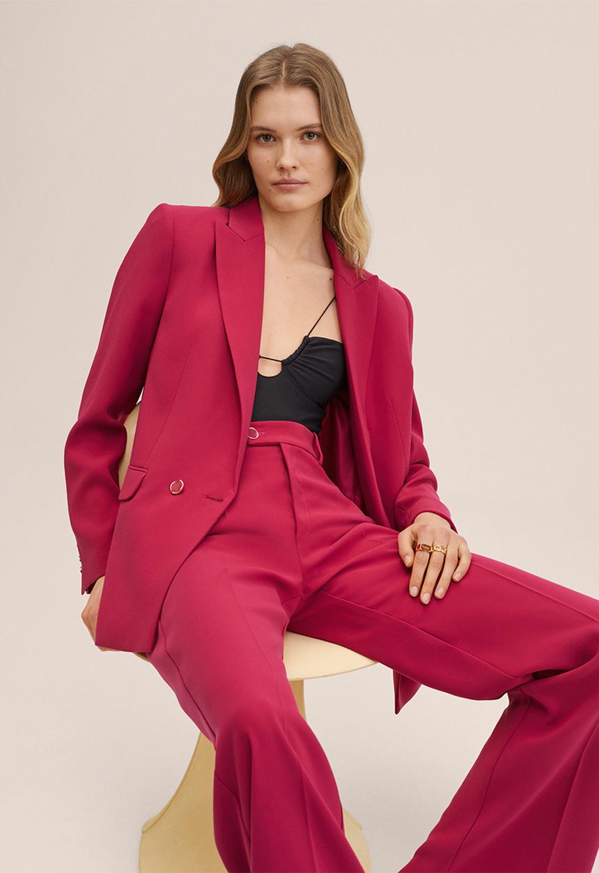 MANGO - Trousers iguana - bright pink