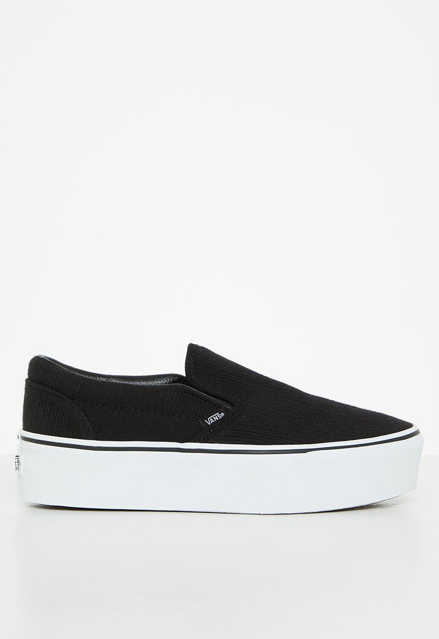 Vans - Ua classic slip-on stackform - (rib knit) black/true white