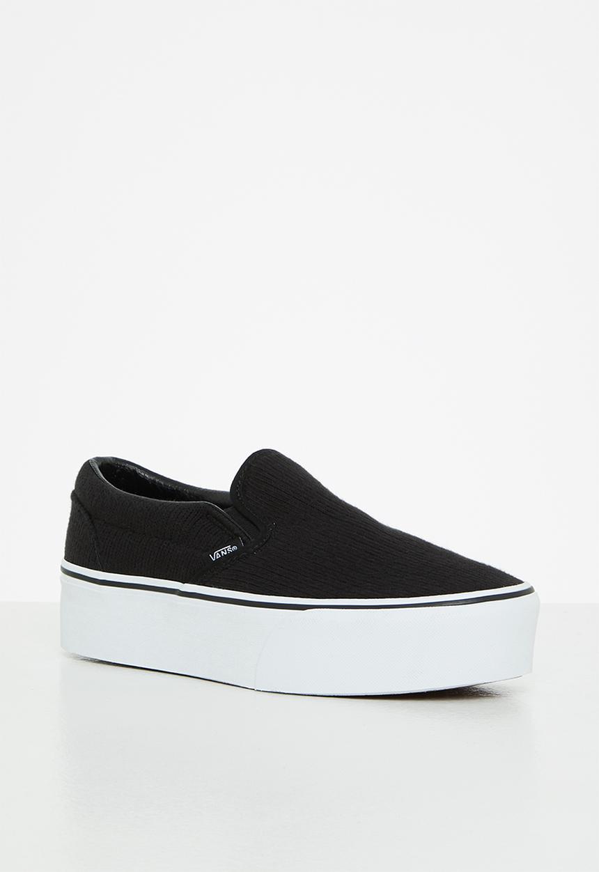 Vans - Ua classic slip-on stackform - (rib knit) black/true white