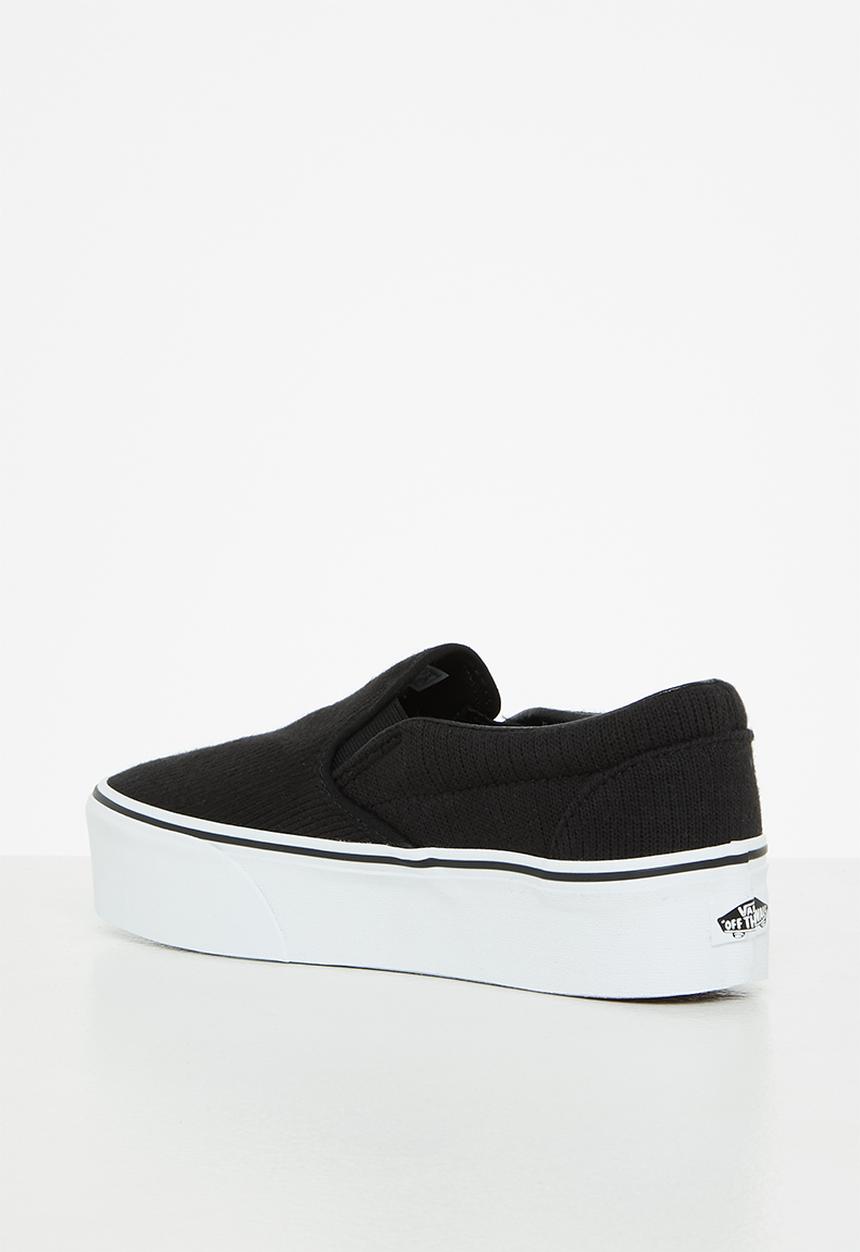 Vans - Ua classic slip-on stackform - (rib knit) black/true white