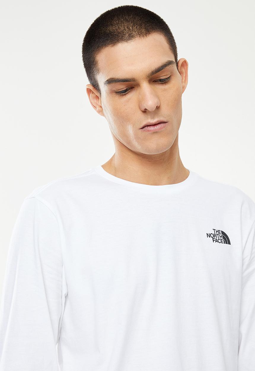 The North Face - M long sleeve red box tee - white