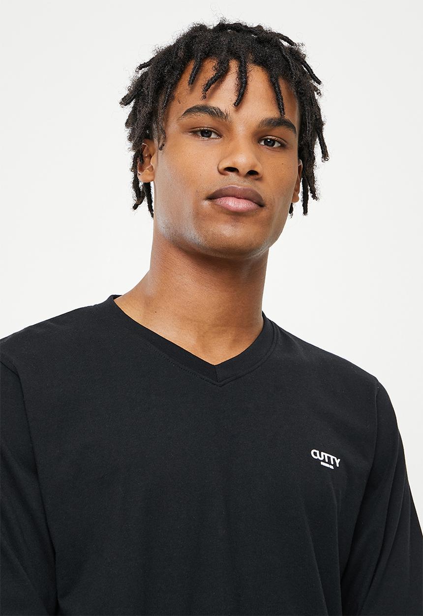Cutty - Cali V Neck long sleeve T-shirt - Black