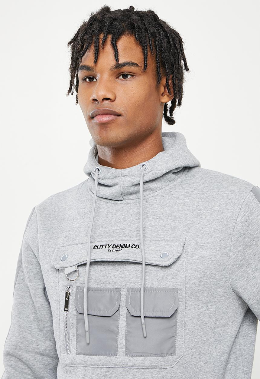 Cutty - Perez Utility Hooded Sweatshirt - Grey